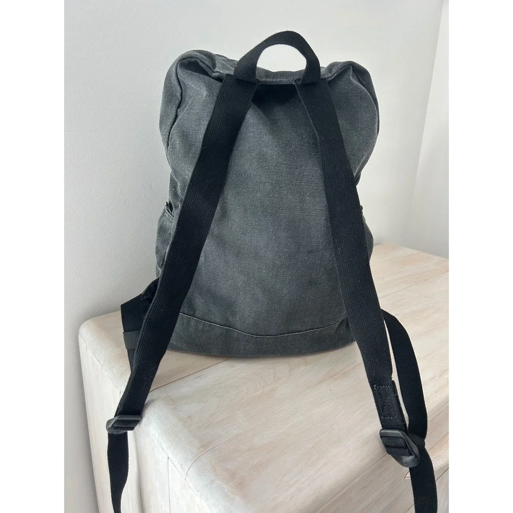 Herschel Supply Co Washed Black Canvas Backpack Mens Casual School Bag
